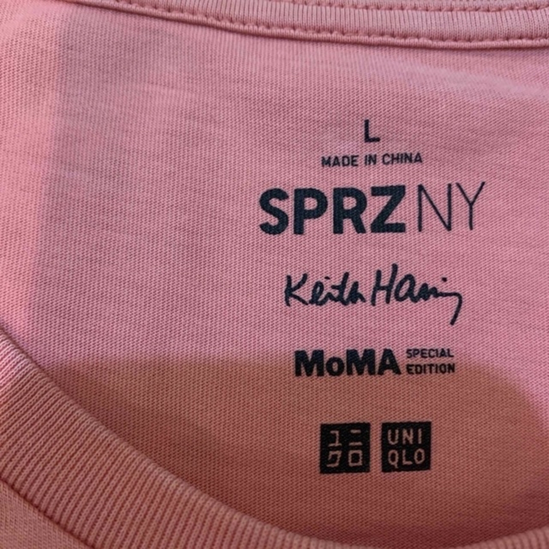 キースヘリング×ユニクロ　MoMA tシャツ　赤　L メンズのトップス(Tシャツ/カットソー(半袖/袖なし))の商品写真