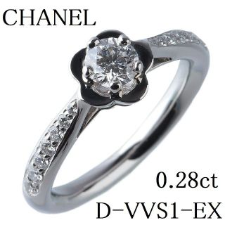 シャネル(CHANEL)のシャネル ダイヤリング カメリア 0.28ct #47【11678】(リング(指輪))