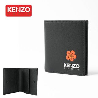 未使用　KENZO   ケンゾー　レザー二つ折り財布　ブラック　黒　デカロゴ
