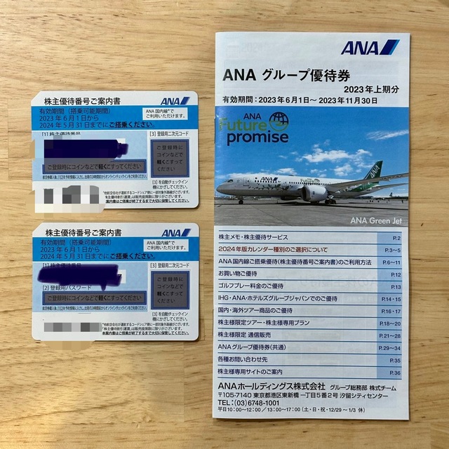 新年度 ANA 株主優待チケット 2024年5月31日まで　3枚セット