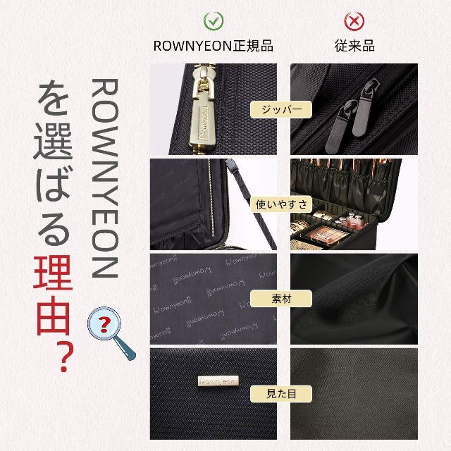 【2023最新】Rownyeon 化粧ボックス プロ用 メイクボックス 機能的