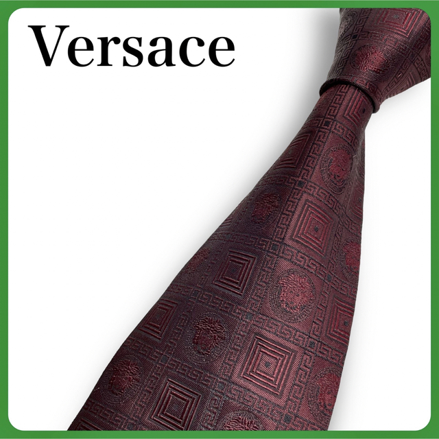 Gianni Versace(ジャンニヴェルサーチ)のジャンニヴェルサーチ メデューサ シルクネクタイ イタリア製 総ロゴ メンズのファッション小物(ネクタイ)の商品写真