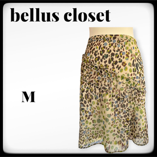 【極美品】bellus closet☆スカート 総柄 日本製 キレイめレディース(ひざ丈スカート)