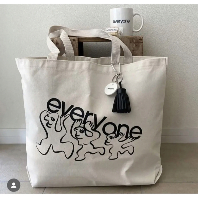 everyone nylon logo tote bag  NAVY ennoy