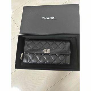 シャネル(CHANEL)のCHANEL シャネル ボーイシャネル 長財布 キャビアスキン 正規品(財布)