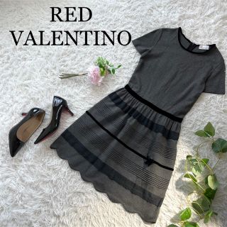 新品 RED VALENTINO ワンピース フリル ブラック ドレス 40