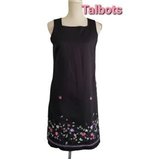 タルボット(TALBOTS)の美品　Talbots  刺繍が可愛いワンピース(ひざ丈ワンピース)