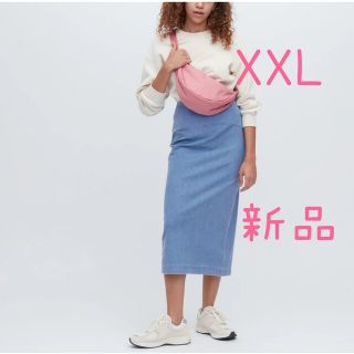 ユニクロ(UNIQLO)のユニクロ　デニムジャージーナローロングスカート　XXL　タグ付き新品(ロングスカート)