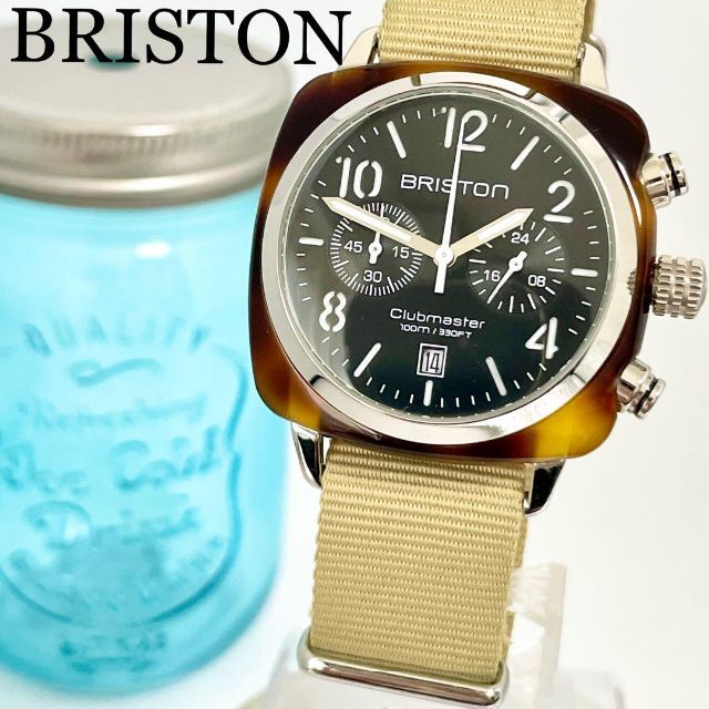 463 BRISTON ブリストン時計　メンズ腕時計　カーキ　べっ甲　ブラック