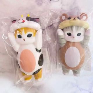 モフサンド 着ぐるみにゃん ソフビ 未開封 プライズ ネコ ねこ 牛 くま クマ(キャラクターグッズ)