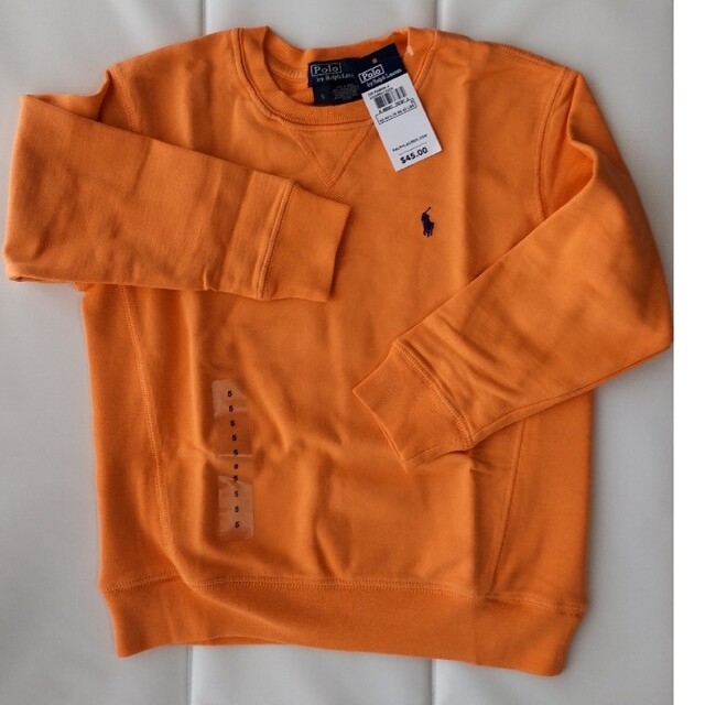 POLO RALPH LAUREN(ポロラルフローレン)の＊ラルフローレン　トレーナー　オレンジ　５Ｔ　１１０〜１２０cm キッズ/ベビー/マタニティのキッズ服男の子用(90cm~)(Tシャツ/カットソー)の商品写真