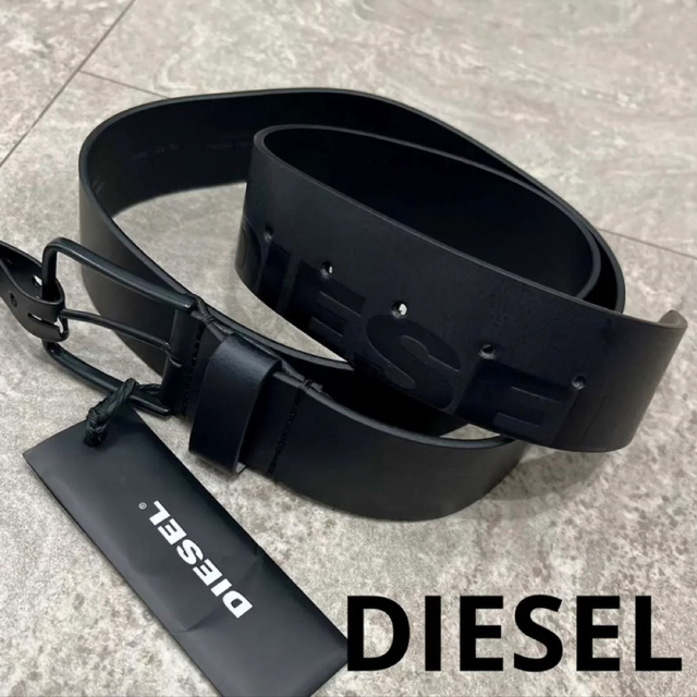 DIESEL ディーゼル メタルロゴ ベルト ライトブラウン