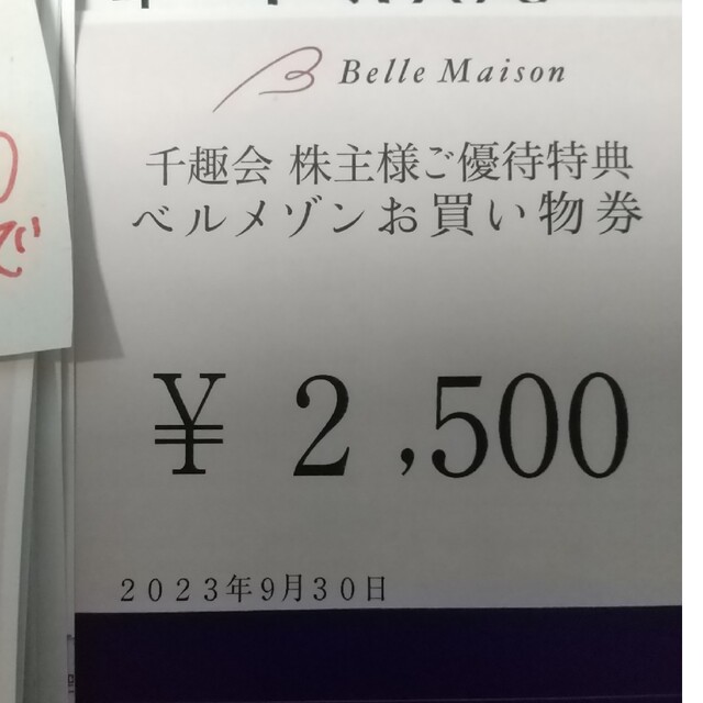 ベルメゾン(ベルメゾン)の15500円分 ベルメゾン　株主優待券　千趣会　割引券　匿名配送　ラクマパック チケットの優待券/割引券(ショッピング)の商品写真