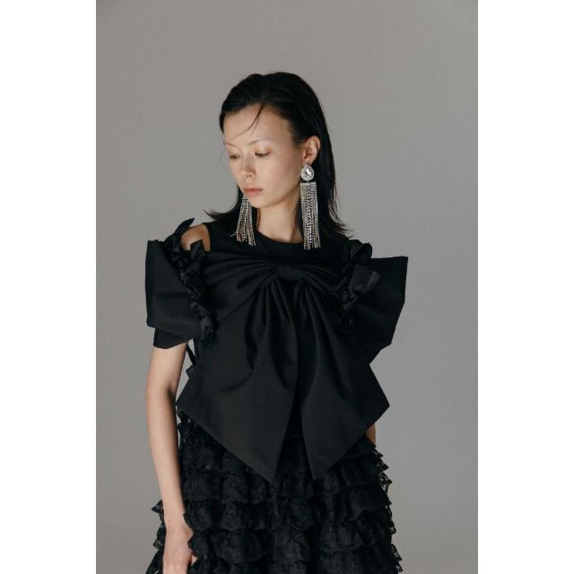 即日発送 新品 完売品 Bibiy. ANNE RIBBON BLOUSE 黒 - シャツ
