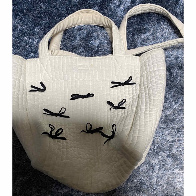 即日発送 gypsohila town bag(S)ブラック リボンバッグ