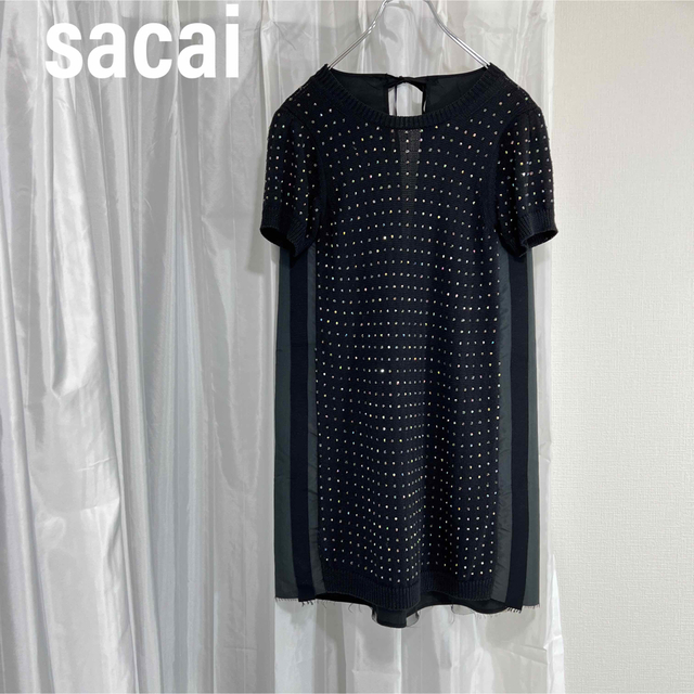 サカイ sacai ワンピース チュニック ワンピース シルク ライン