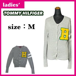 トミーヒルフィガー(TOMMY HILFIGER)のトミーヒルフィガー レタード カーディガン レディース サイズM グレー(カーディガン)