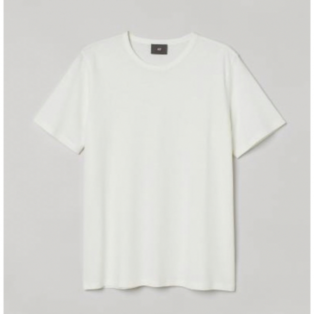 H&M(エイチアンドエム)のH&MリネンブレンドTシャツ ホワイト　サイズM メンズのトップス(Tシャツ/カットソー(半袖/袖なし))の商品写真