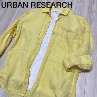 アーバンリサーチ(URBAN RESEARCH)のアーバンリサーチ リネンシャツ ヨーロピアンリネン ブラウス イエロー 麻 M(シャツ/ブラウス(長袖/七分))