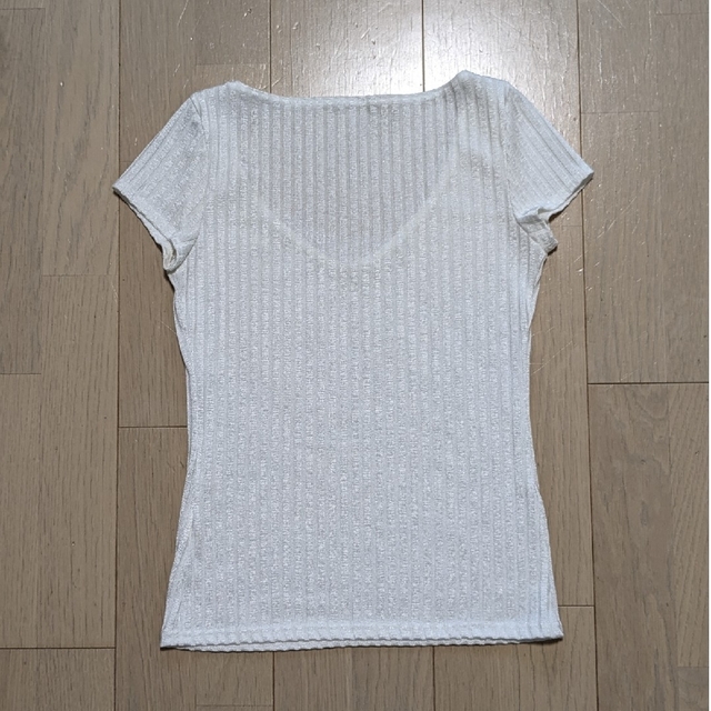 Pinky&Dianne(ピンキーアンドダイアン)の【最終処分価格】❁Pinky＆Dianne ホワイト リブTシャツ❁ レディースのトップス(Tシャツ(半袖/袖なし))の商品写真