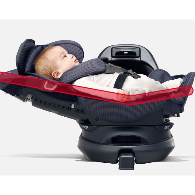 Aprica(アップリカ)の美品Apricaフラディア グロウ ISOFIX DX◆退院時から使えるベッド型 キッズ/ベビー/マタニティの外出/移動用品(自動車用チャイルドシート本体)の商品写真