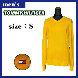 トミーヒルフィガー(TOMMY HILFIGER)のトミーヒルフィガー Vネック ニット メンズ サイズS ワンポイントロゴ(ニット/セーター)