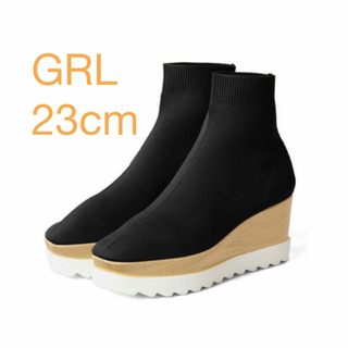 グレイル(GRL)のGRL 厚底プラットフォームソックスブーツ 23cm(ブーツ)