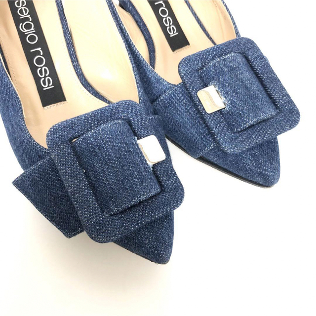 Sergio Rossi - 美品 セルジオロッシ SR MILANO デニムパンプス 34の