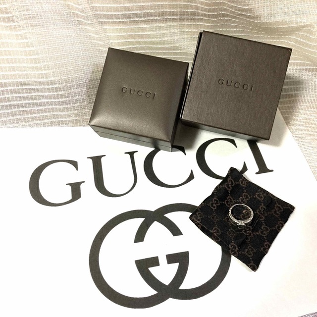 美品！GUCCI インターロッキング シルバーリング 925 16号 付属品付き