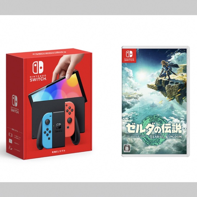 任天堂(ニンテンドウ)の【セット商品】Nintendo Switch（有機ELモデル） ＋ ゼルダの伝説 エンタメ/ホビーのゲームソフト/ゲーム機本体(家庭用ゲーム機本体)の商品写真