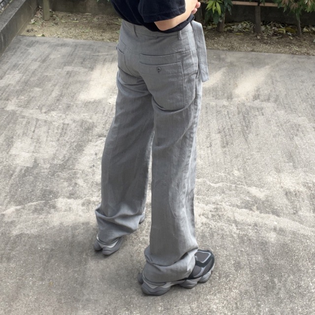 ATTACHIMENT(アタッチメント)のATTACHMENT 00s 巻ベルトデザイン フレアパンツ スラックス 日本製 メンズのパンツ(スラックス)の商品写真
