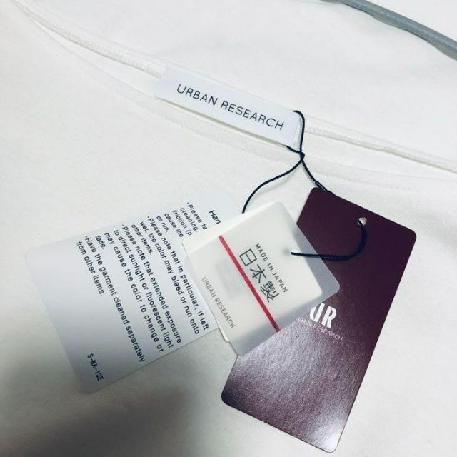 URBAN RESEARCH(アーバンリサーチ)のアーバンリサーチ　バスク天竺　チュニックカットソー　ホワイト　Tシャツ　新品 レディースのトップス(Tシャツ(半袖/袖なし))の商品写真