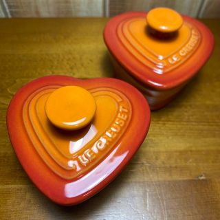 ルクルーゼ(LE CREUSET)のル・クルーゼ  2個組 ラムカン・ダムール S オレンジ ミニラムカン ハート(食器)