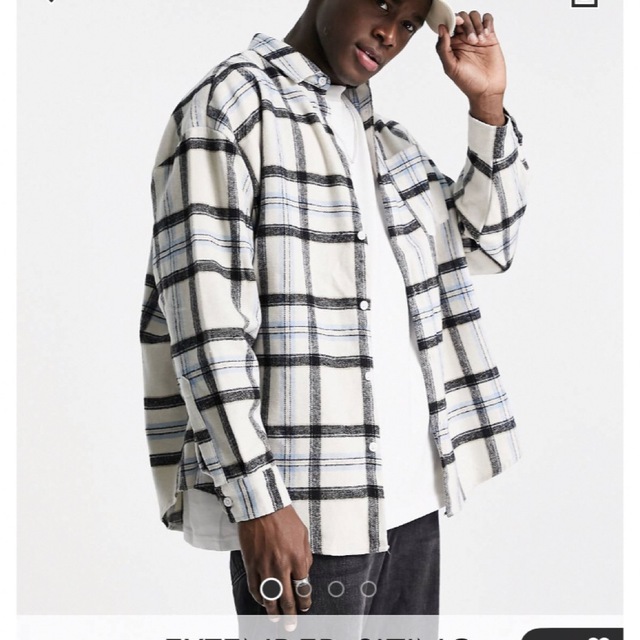 H&M(エイチアンドエム)の新品未使用　ASOS チェックシャツジャケット メンズのトップス(シャツ)の商品写真