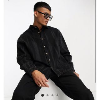 エイソス(asos)のASOS デニムシャツ　ブラック(シャツ)