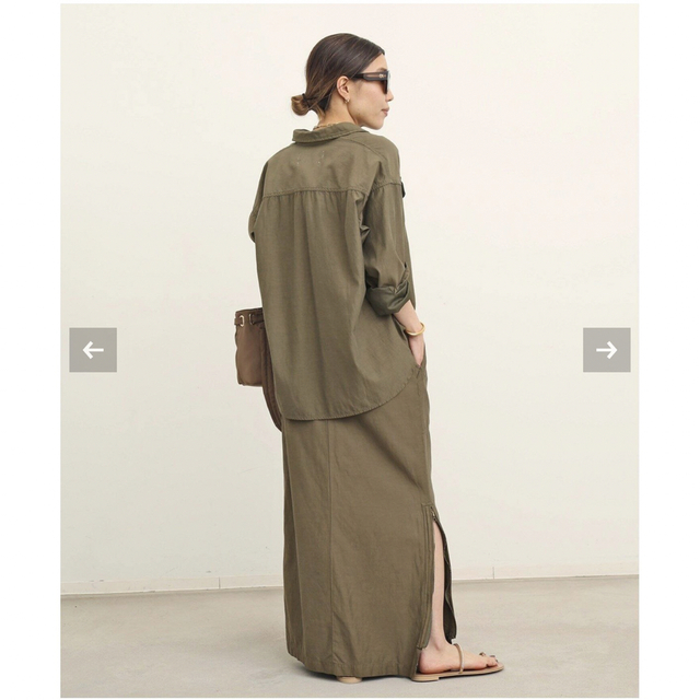 L'Appartement DEUXIEME CLASSE(アパルトモンドゥーズィエムクラス)のアパルトモン　レミレリーフ Military Shirt ・Maxi Skirt レディースのスカート(ロングスカート)の商品写真