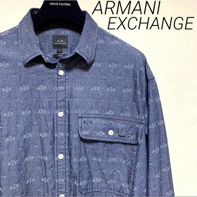 ARMANI EXCHANGE - 【極美品】ARMANI EXCHANGE ロゴ総柄 シャツ