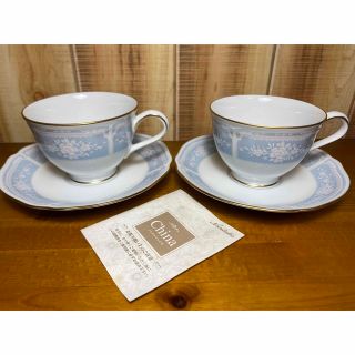 ノリタケ(Noritake)のノリタケ レースウッドゴールド カップ＆ソーサー 2客(グラス/カップ)