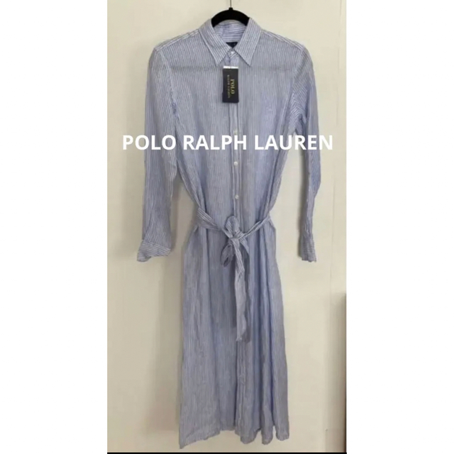 POLO RALPH LAUREN(ポロラルフローレン)のPOLO ラルフローレン　リネン　ワンピース　小さめサイズ　米国購入　新品 レディースのワンピース(ロングワンピース/マキシワンピース)の商品写真