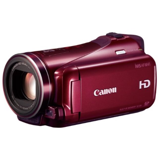 【中古】Canon デジタルビデオカメラ iVIS HF M41 レッド IVISHFM41RD 光学10倍 光学式手ブレ補正 内蔵メモリー32GB  wgteh8f | フリマアプリ ラクマ