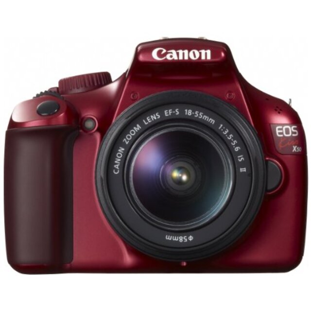 Canon デジタル一眼レフカメラ EOS Kiss X50 レンズキット EF-S18-55mm IsII付属 レッド KISSX50RE-1855IS2LK wgteh8f