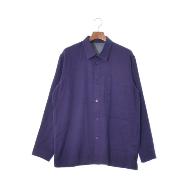 IM MEN アイムメン カジュアルシャツ 3(L位) 紫x白(総柄)秋冬ポケット