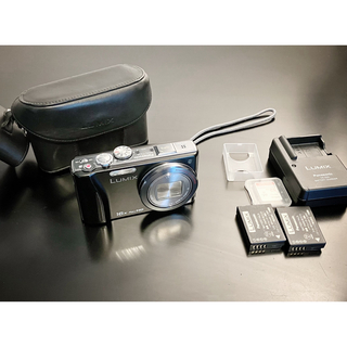パナソニック(Panasonic)のLUMIXルミックス　DMC-TZ20 専用革ケース　純正バッテリー2個(コンパクトデジタルカメラ)