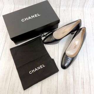 シャネル(CHANEL)のシャネル　パンプス　ヒール　レザー　23.5cm   黒　ココマーク(ハイヒール/パンプス)