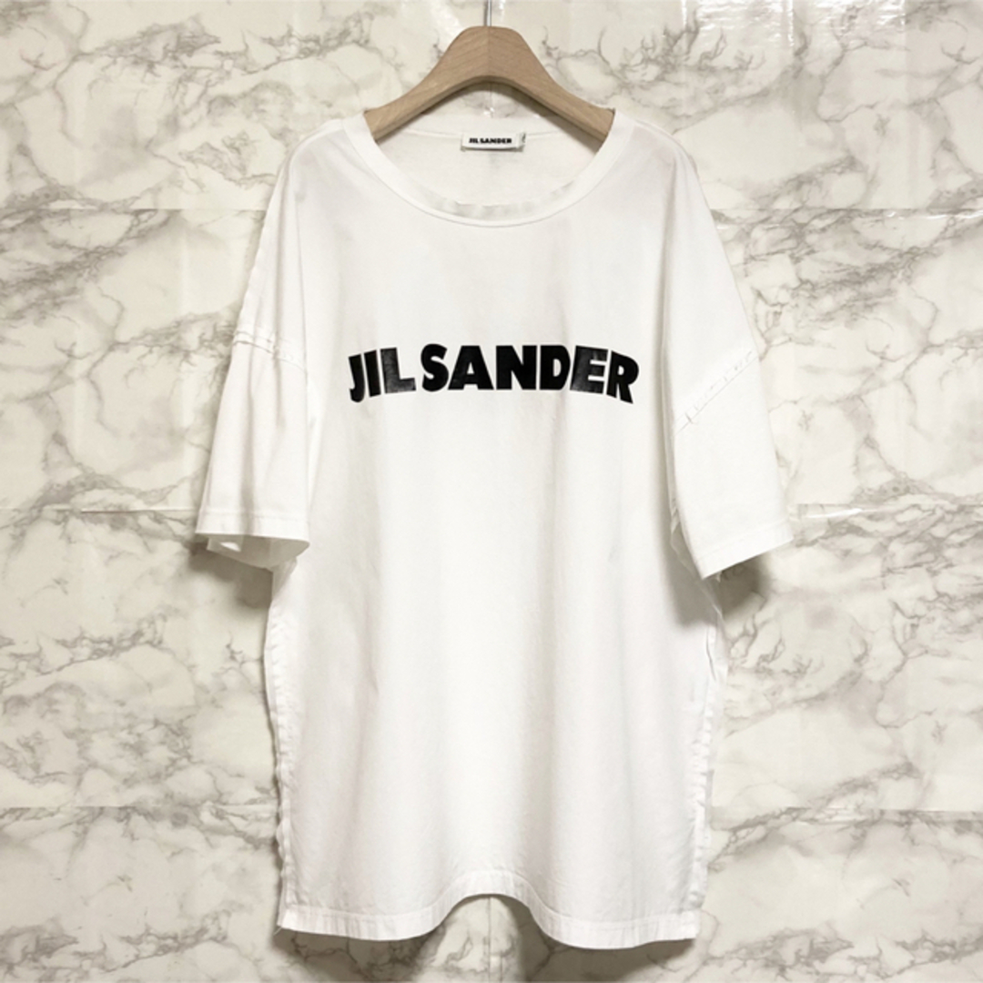 Jil Sander(ジルサンダー)の【極美品 19SS】JIL SANDER ロゴプリントカットオフTシャツ メンズのトップス(Tシャツ/カットソー(半袖/袖なし))の商品写真