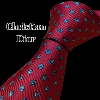 クリスチャンディオール(Christian Dior)の★Christian Dior★　クリスチャンディオール　レッド系　総柄(ネクタイ)