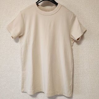 ユニクロ(UNIQLO)のユニクロ⭐クルーネックT（半袖）⭐ベージュ⭐レディースLサイズ(Tシャツ(半袖/袖なし))