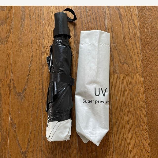 晴雨兼用 完全遮光 折り畳み傘 紫外線 UVカット 日傘 雨傘 オフホワイト