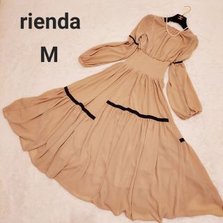 リエンダ(rienda)の【美品】リエンダ  Random Line Flare OP マキシ丈ワンピース(ロングワンピース/マキシワンピース)