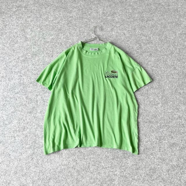 LACOSTE(ラコステ)の【ラコステ】70s シングルステッチ フランス製 刺繍ロゴ ルーズ Tシャツ 緑 メンズのトップス(Tシャツ/カットソー(半袖/袖なし))の商品写真